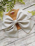Light Gray Cotton Hair Bow, Headband, or Ornament