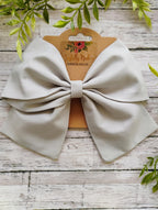 Light Gray Cotton Hair Bow, Headband, or Ornament