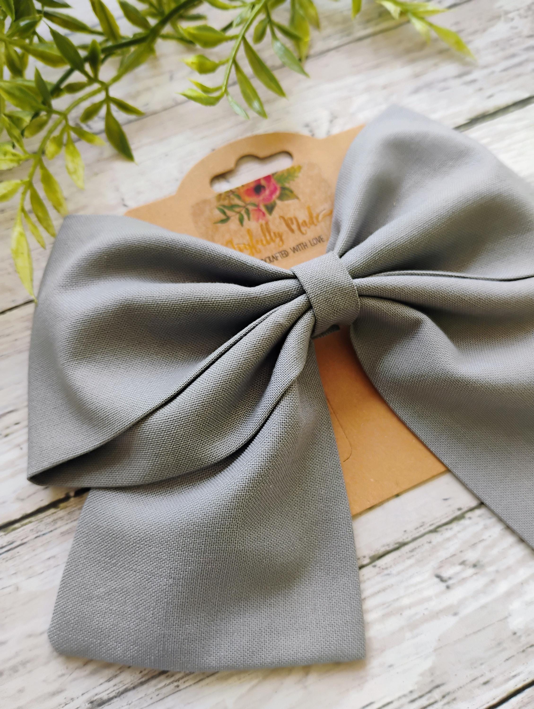 Gray Cotton Hair Bow, Headband, or Ornament