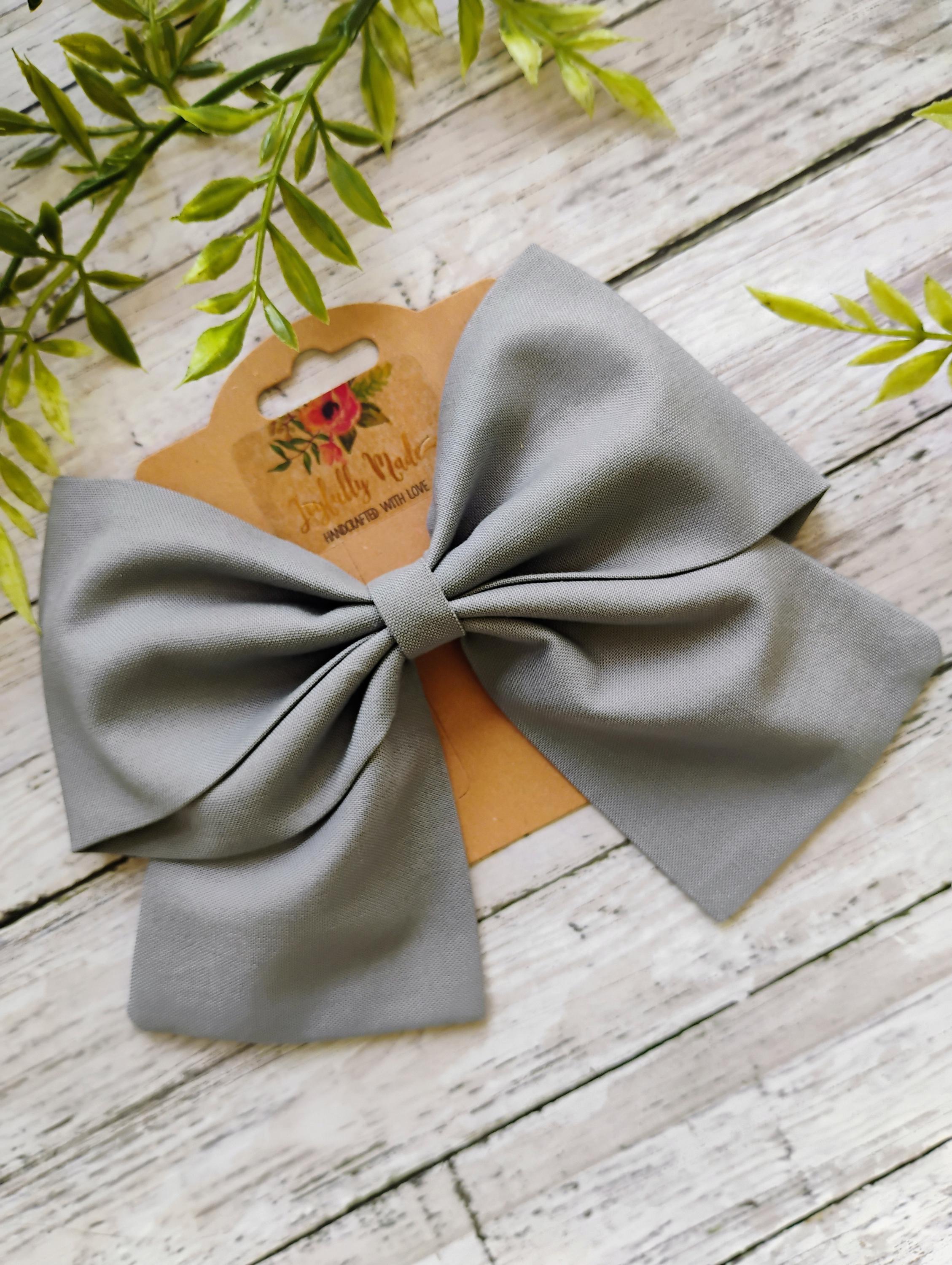 Gray Cotton Hair Bow, Headband, or Ornament