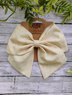 Cream & Pink Vine Hair Bow, Headband, or Ornament