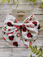 Ladybug Cotton Hair Bow, Headband, or Ornament