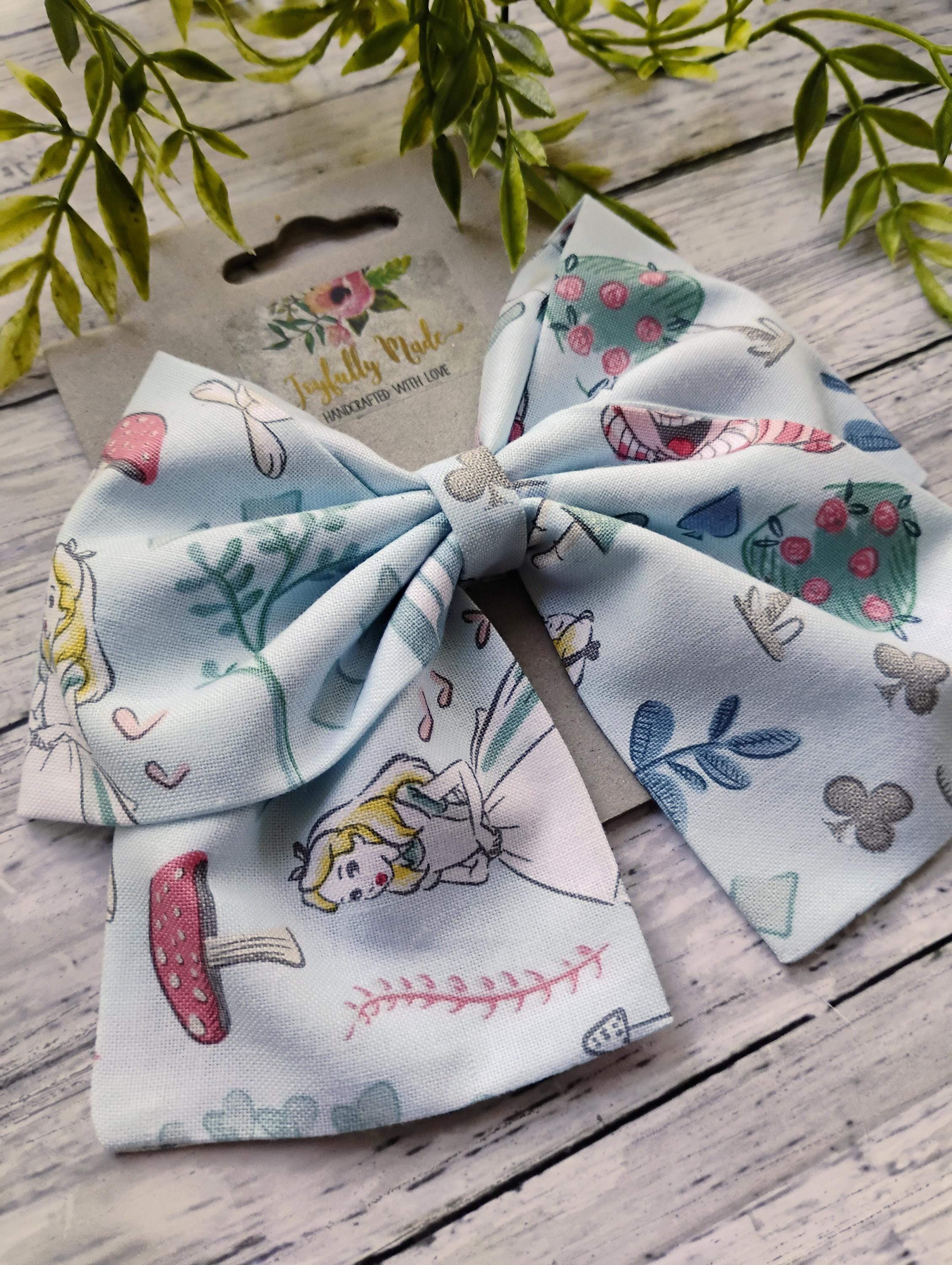 Alice in Wonderland Hair Bow: Handmade Cotton Sailor Bow
