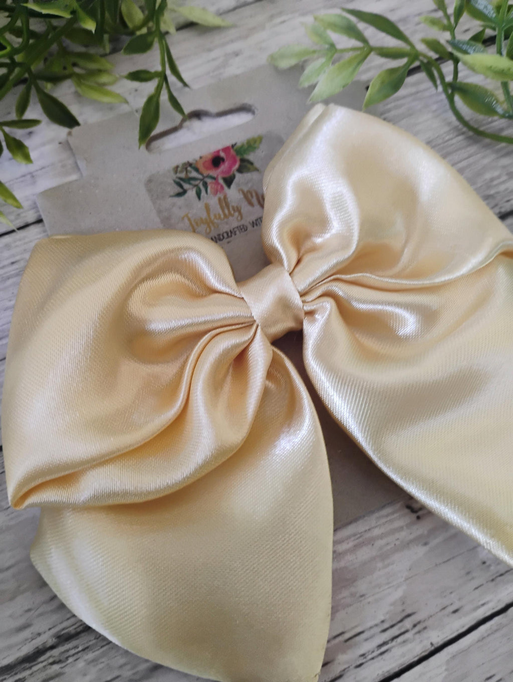 Pale Yellow Hair Bow, Headband, or Ornament