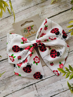Ladybug Cotton Hair Bow, Headband, or Ornament