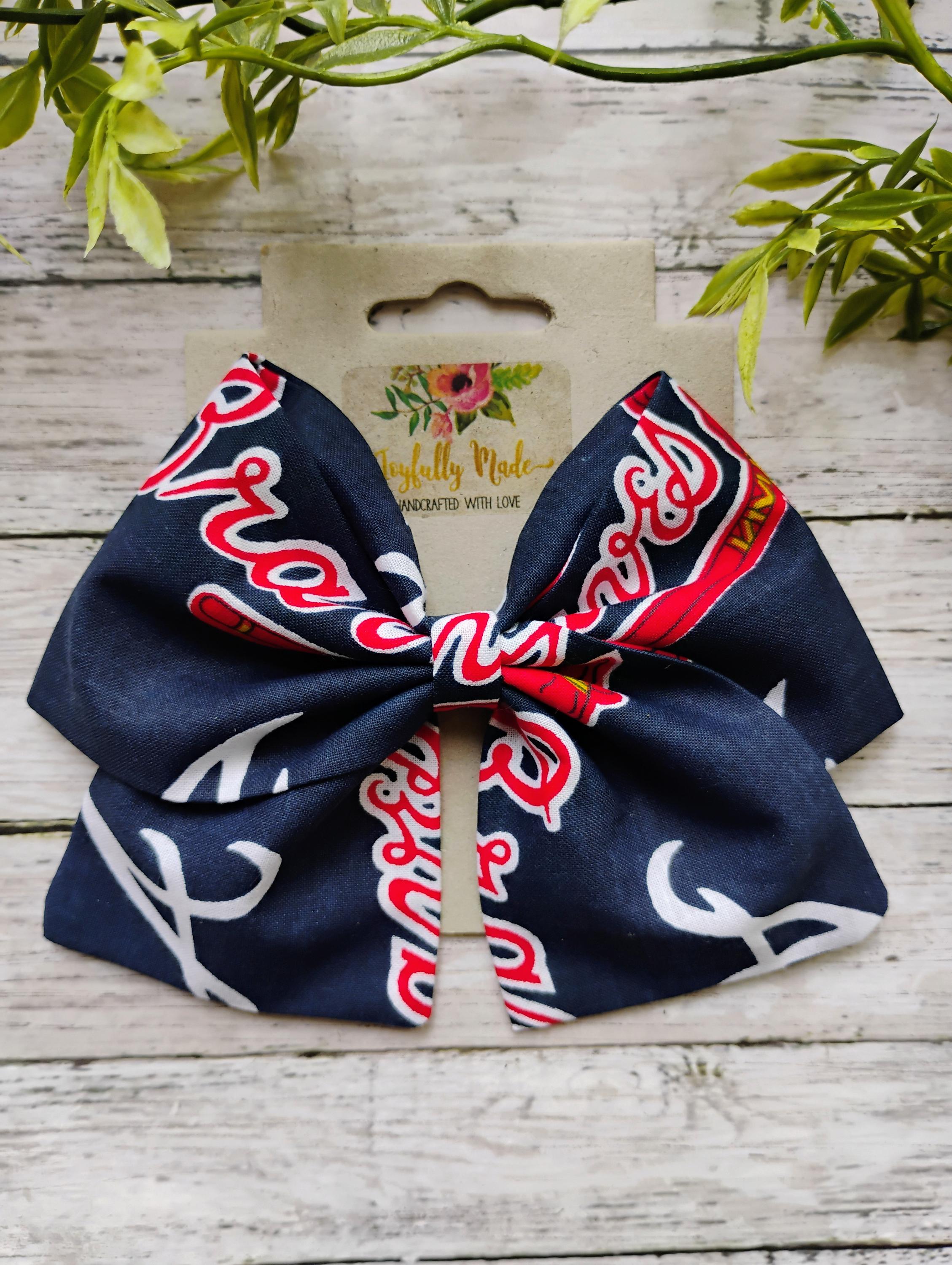 Atlanta Team Hair Bow: Handmade Cotton Sailor Bow