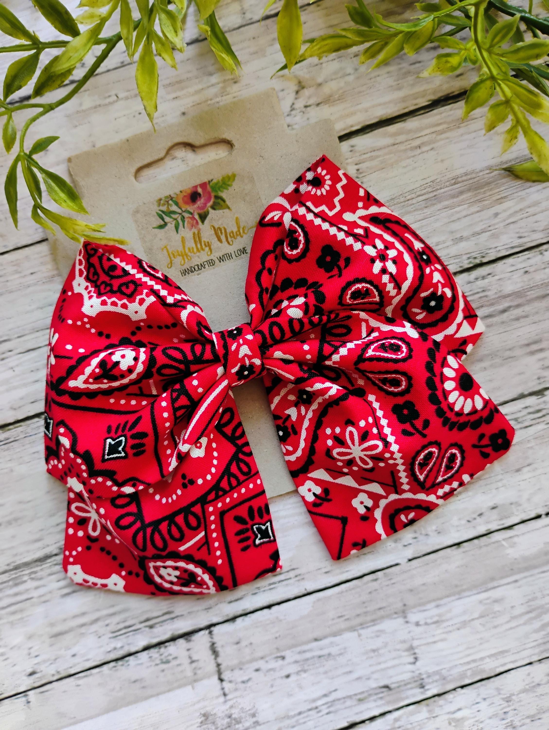 Red Bandana Hair Bow, Headband, or Ornament