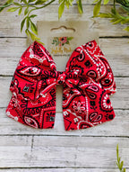 Red Bandana Hair Bow, Headband, or Ornament