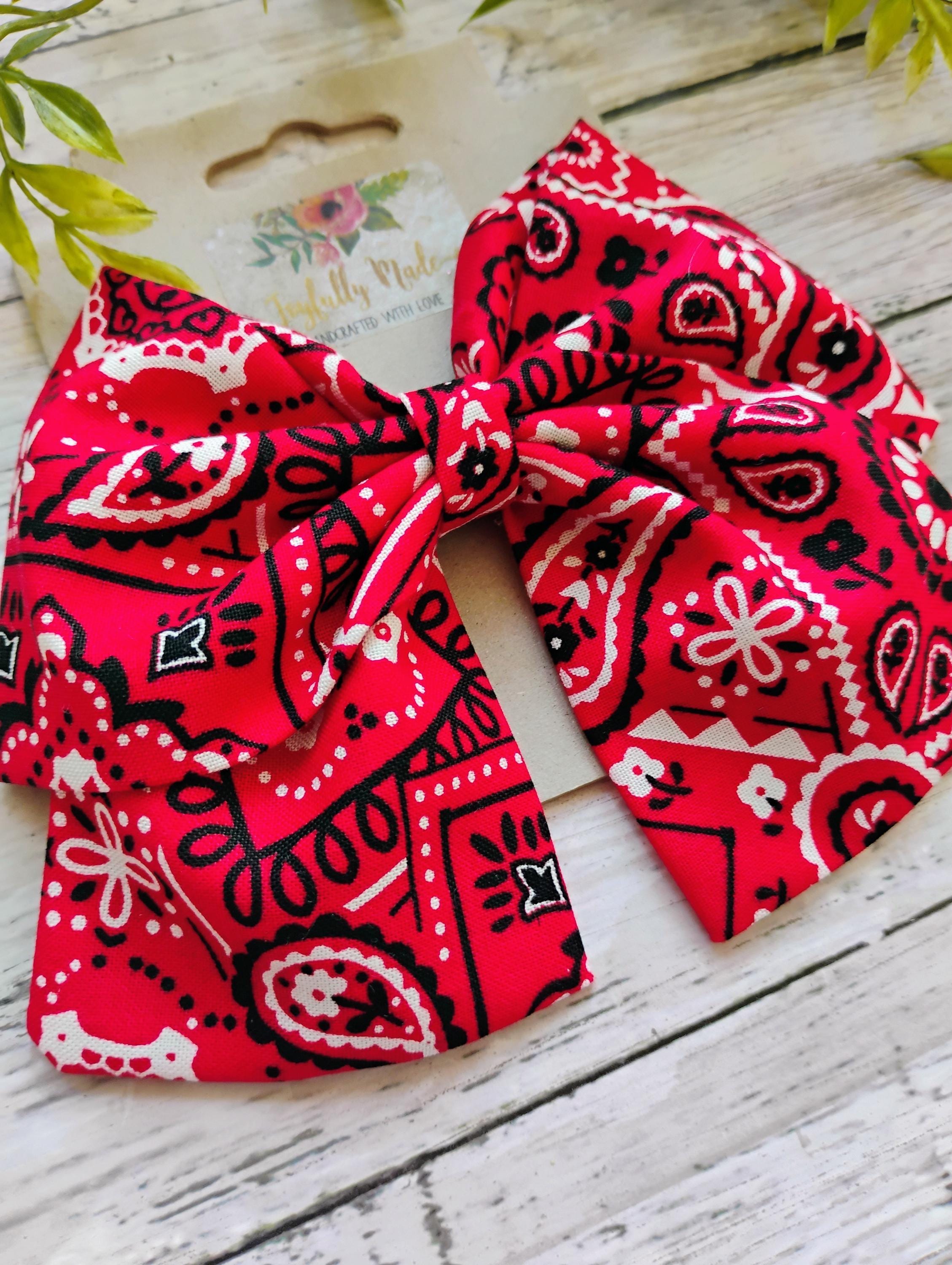 Red Bandana Hair Bow, Headband, or Ornament