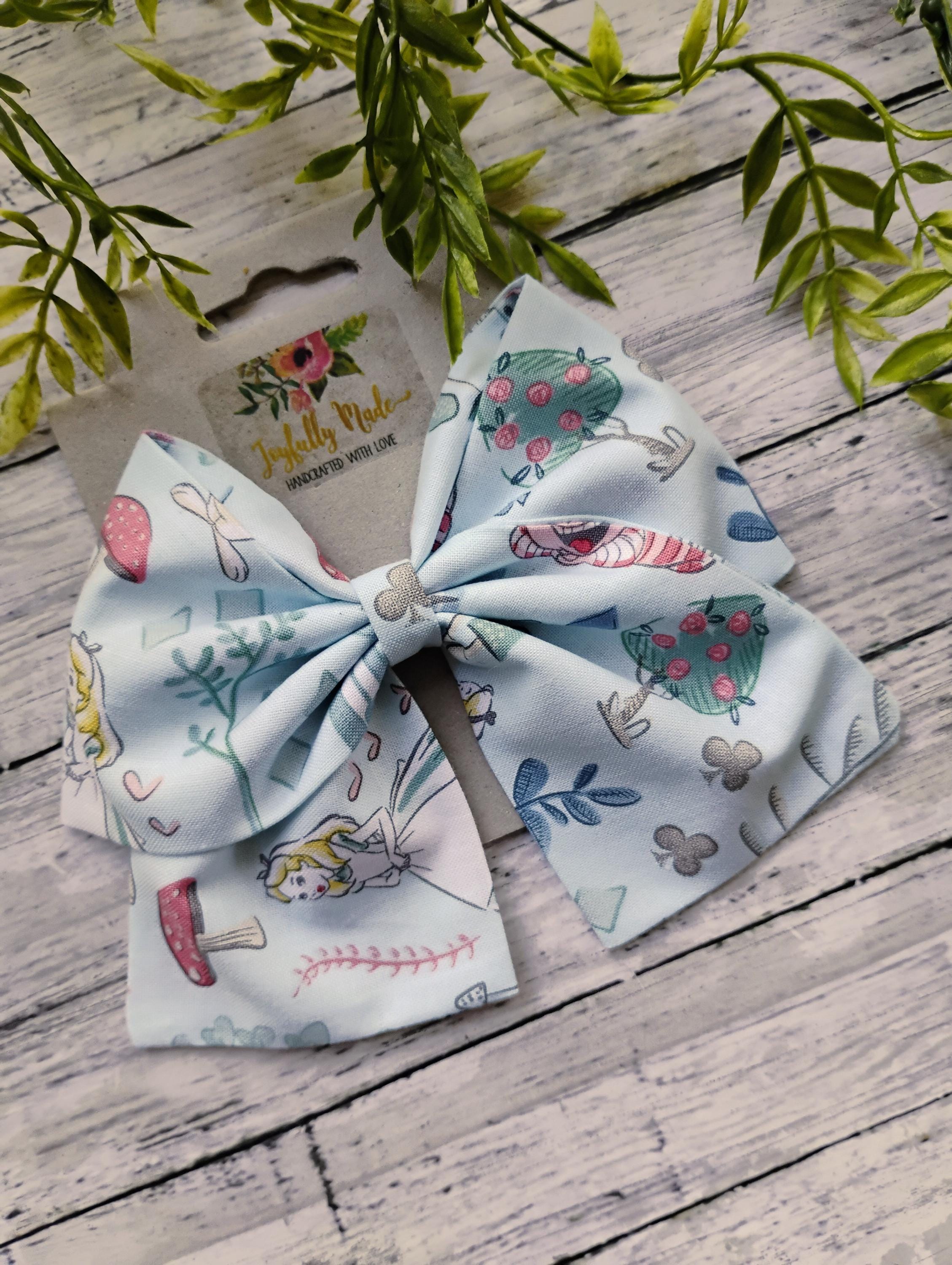 Alice in Wonderland Hair Bow: Handmade Cotton Sailor Bow