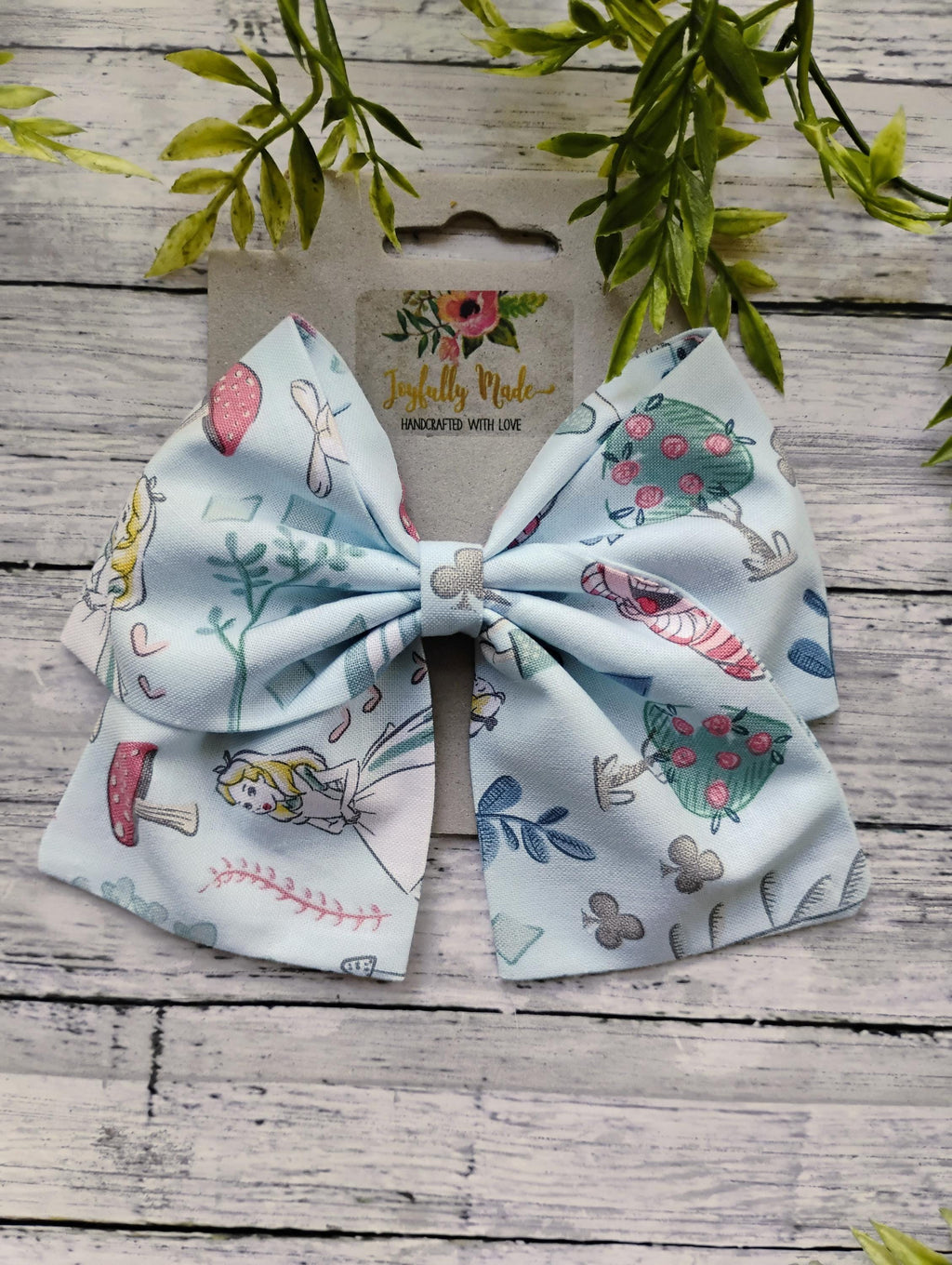 Alice in Wonderland Hair Bow: Handmade Cotton Sailor Bow