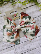 Dark Floral Sailor Bow: Flower Hair Clip or Headband