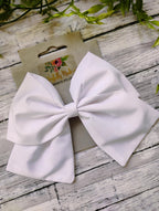 White Cotton Hair Bow, Headband, or Ornament