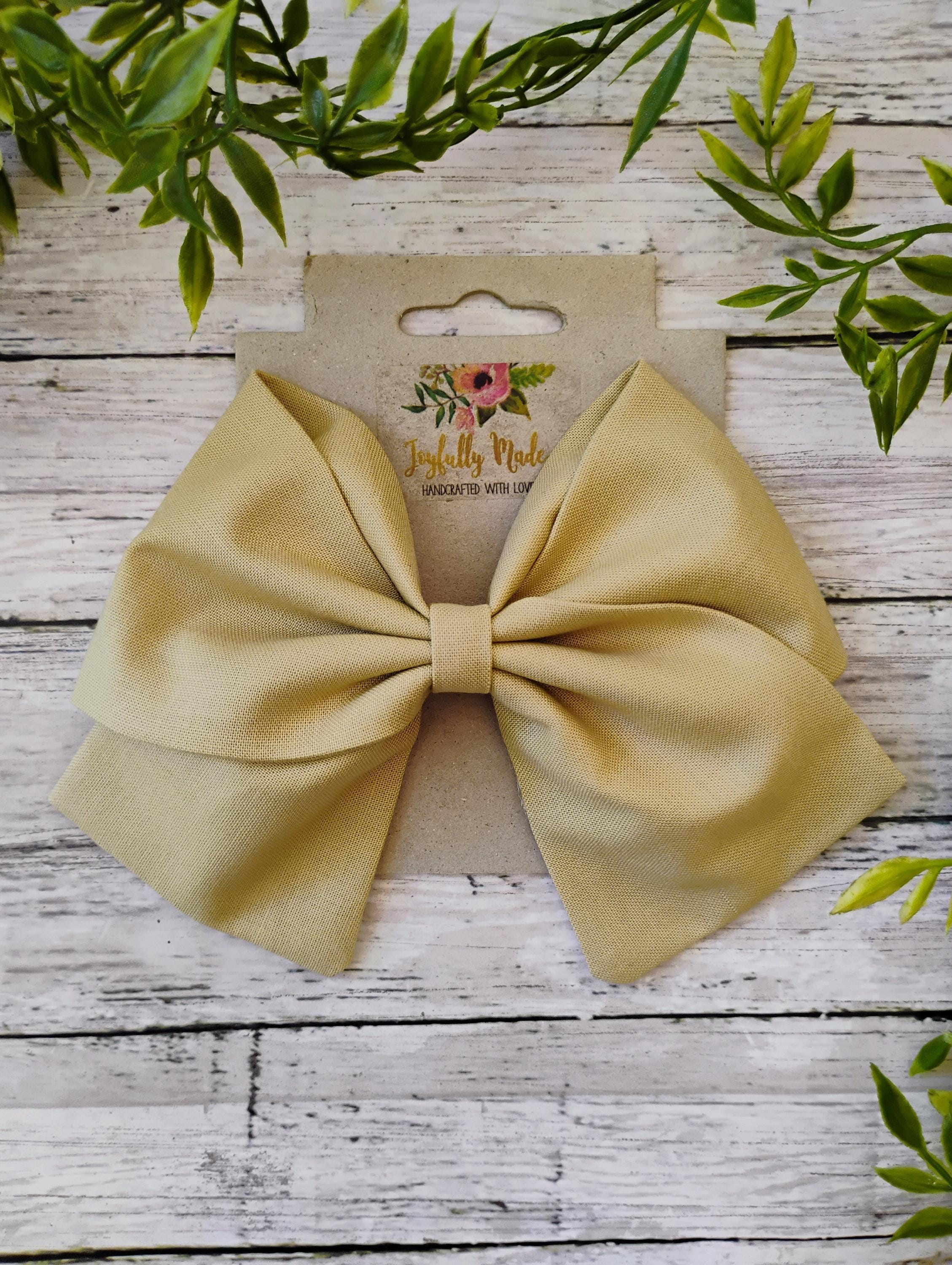 Tan Cotton Hair Bow, Headband, or Ornament