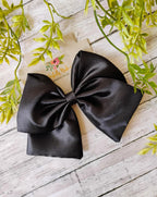 Black Satin Hair Bow, Headband or Ornament