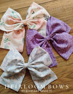 Jumbo Pink Floral Sailor Bow: Large Cotton Flower Hair Clip