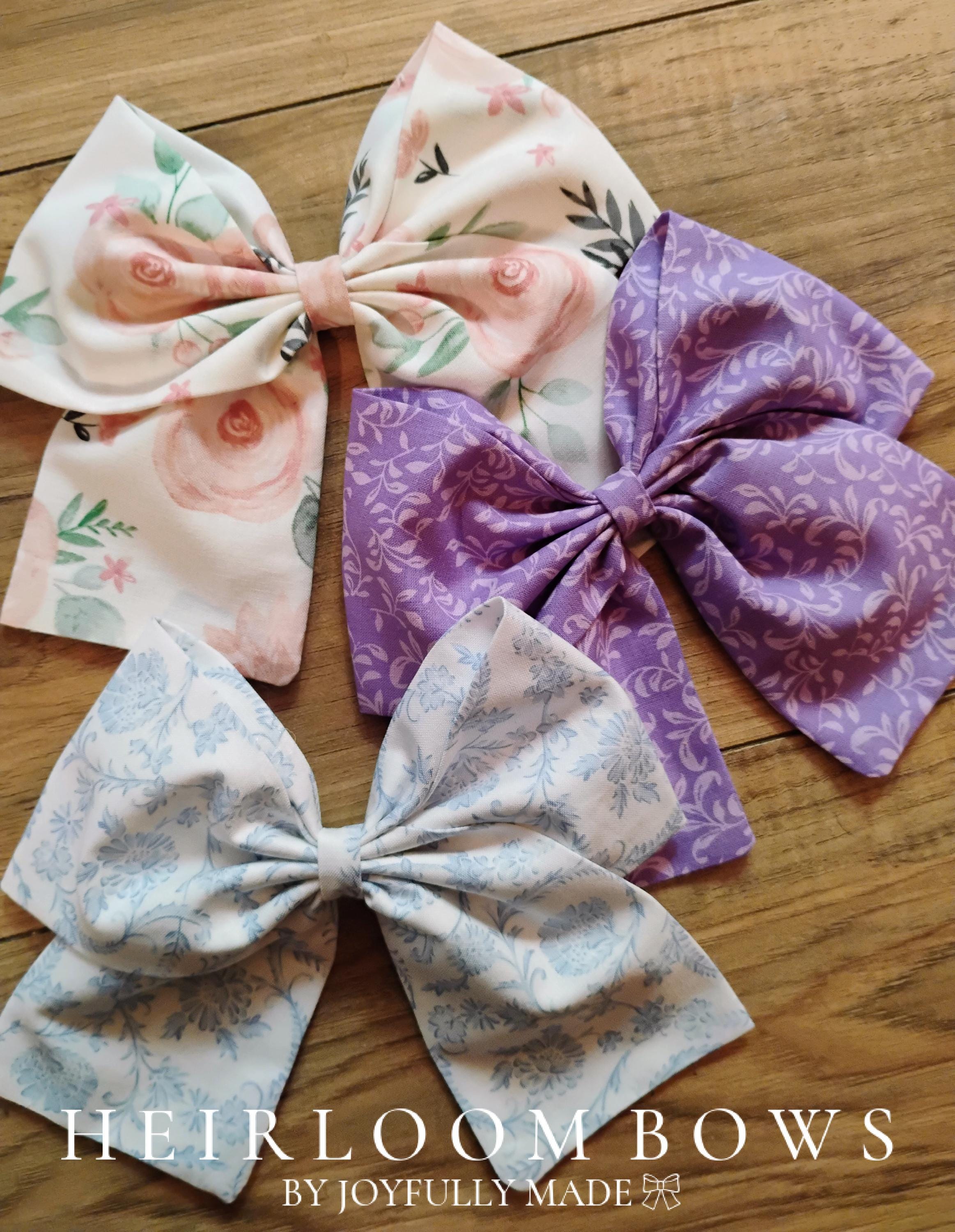 Jumbo Pink Floral Sailor Bow: Large Cotton Flower Hair Clip