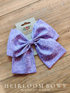 Jumbo Purple Vine Hair Bow: Handmade Cotton Sailor Bow