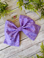 Purple Vine Sailor Bow: Handmade Cotton Hair Clip, Headband or Ornament