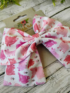 Pig Hair Bow: Sailor Style Cotton Bow - Alligator Clip or Headband