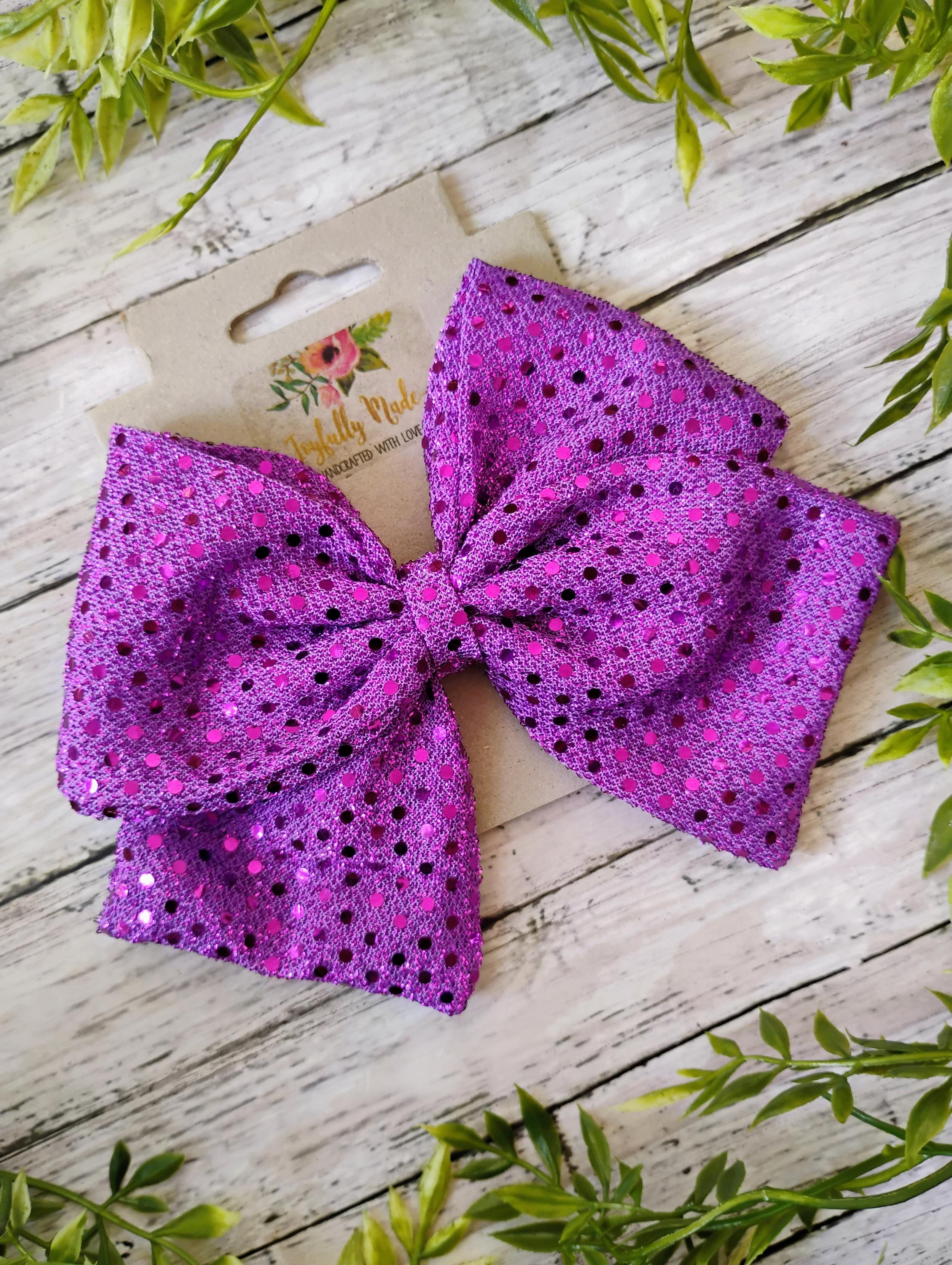 Purple Sequin Hair Bow, Headband or Ornament