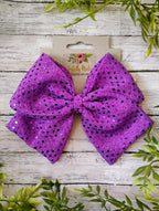 Purple Sequin Hair Bow, Headband or Ornament
