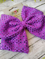 Purple Sequin Hair Bow, Headband or Ornament