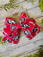 UGA Hair Bow: Handmade Cotton Fabric Hair Clip, Headband or Ornament