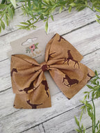 Horse Hair Bow: Cowgirl Cotton Fabric Bow - Alligator Clip or Headband