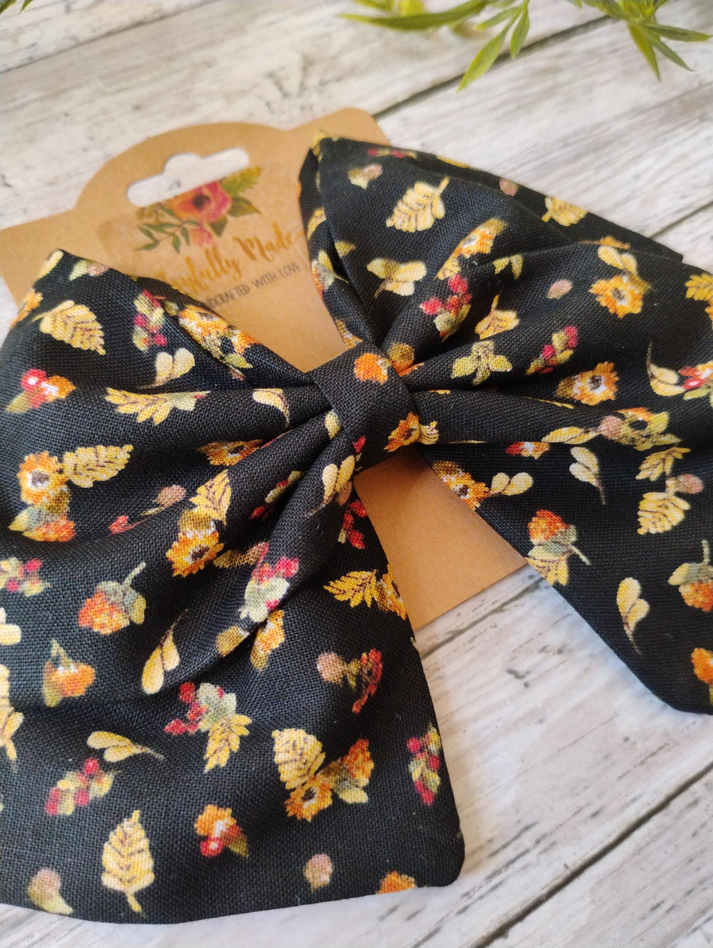 Fall Flower & Leaf Hair Bow, Headband, or Ornament