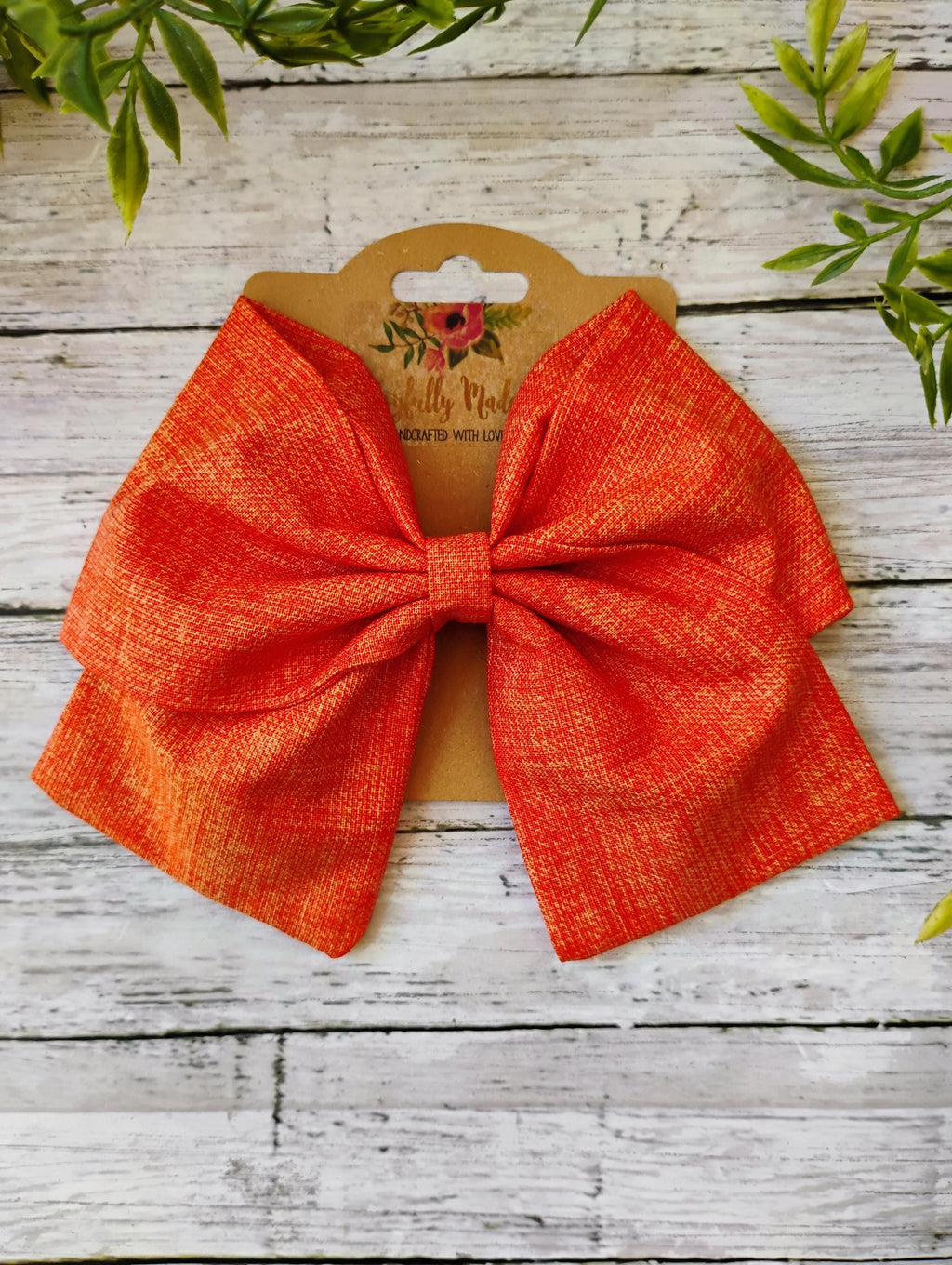 Fall Orange Hair Bow, Headband, or Ornament