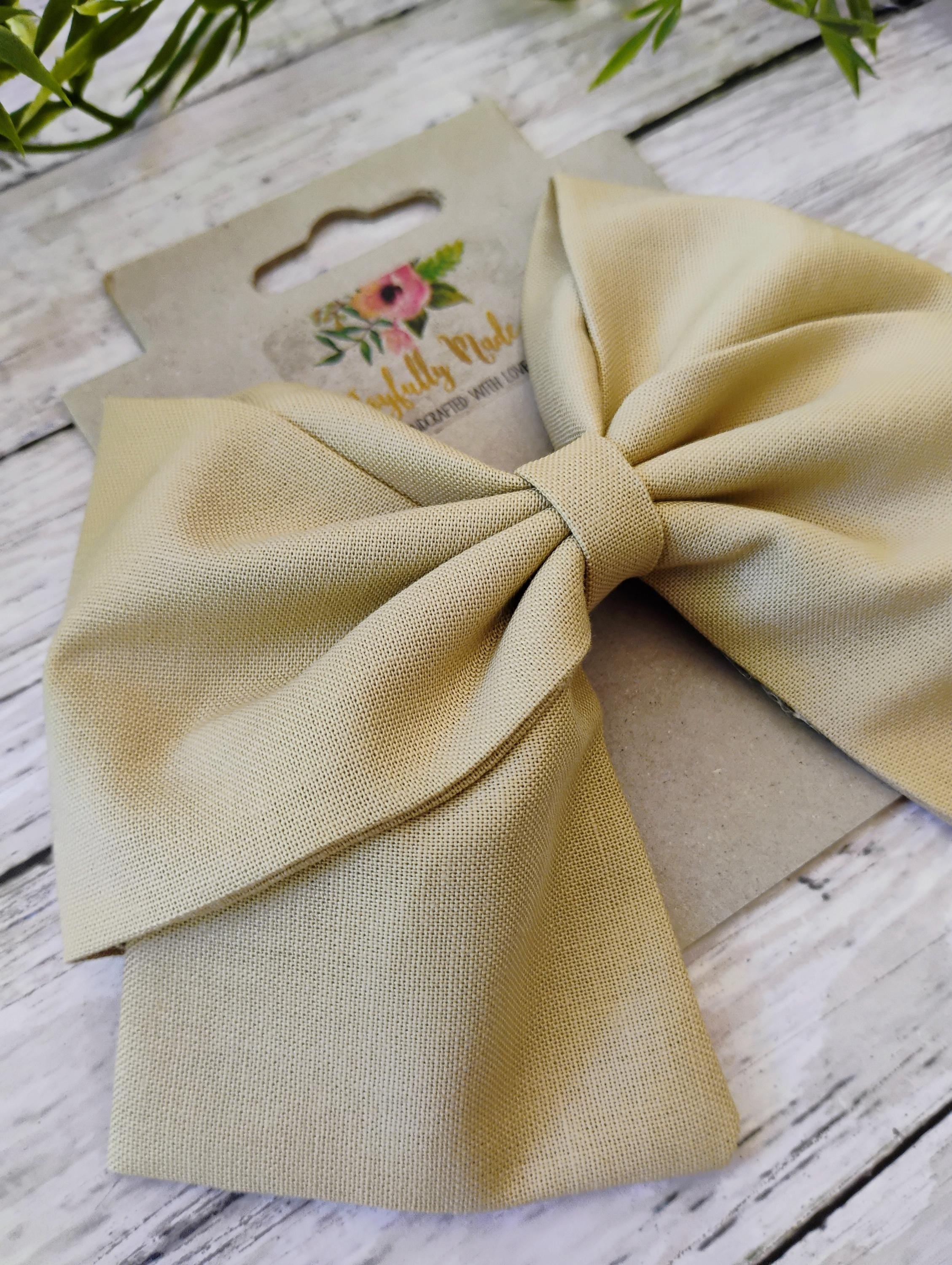 Tan Cotton Hair Bow, Headband, or Ornament