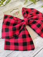 Buffalo Plaid Sailor Hair Bow: Christmas Ornament Clip