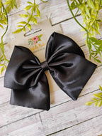 Black Satin Hair Bow, Headband or Ornament