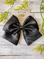 Black Satin Hair Bow, Headband or Ornament