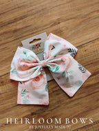 Jumbo Pink Floral Sailor Bow: Large Cotton Flower Hair Clip