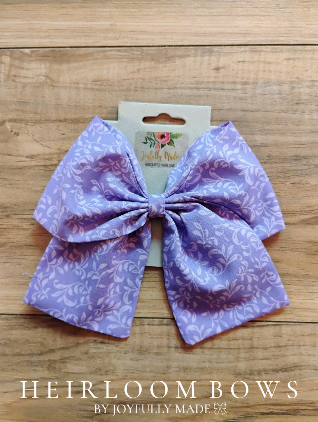 Jumbo Purple Vine Hair Bow: Handmade Cotton Sailor Bow