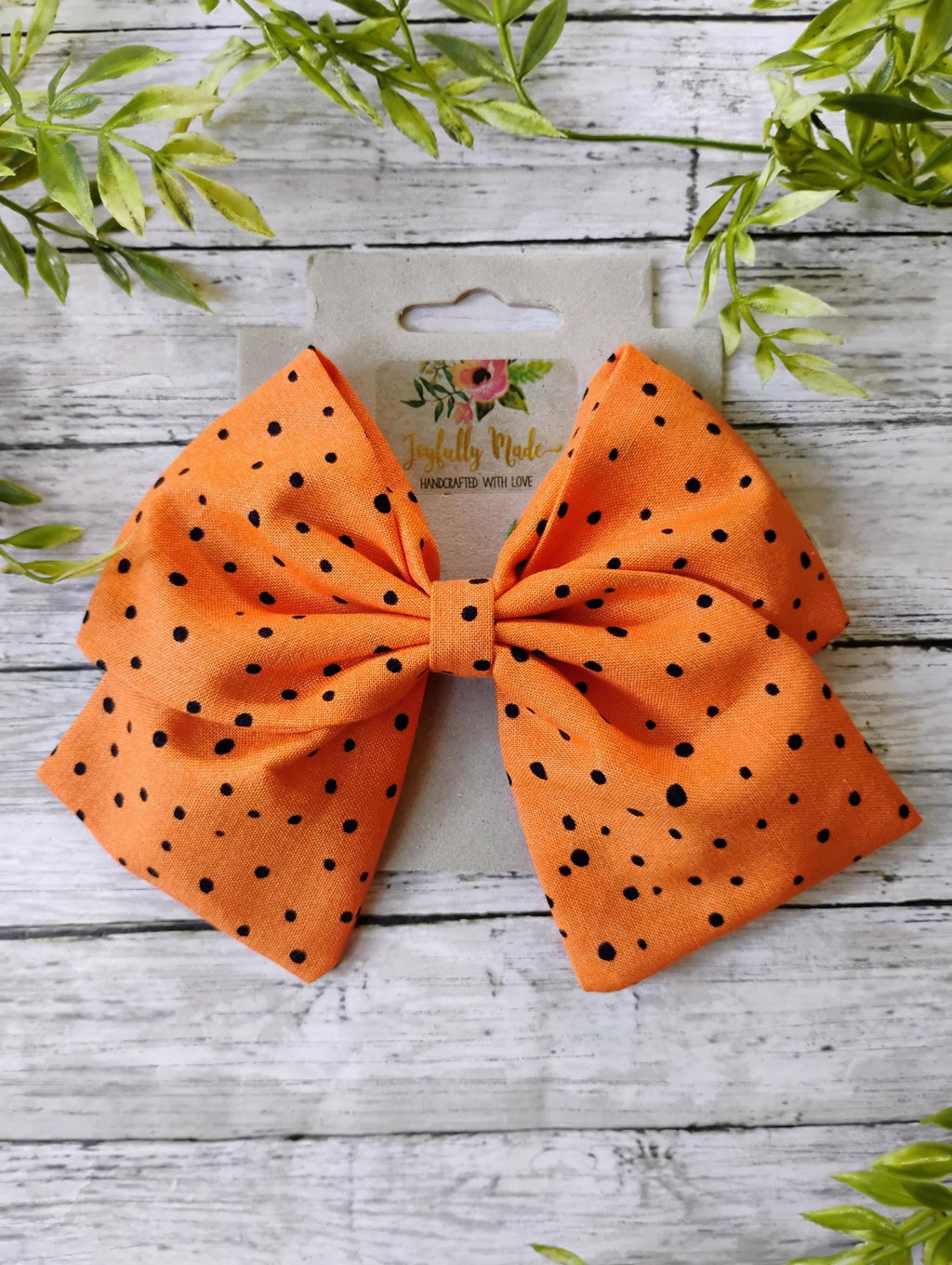 Halloween Orange Cotton Hair Bow, Headband, or Ornament