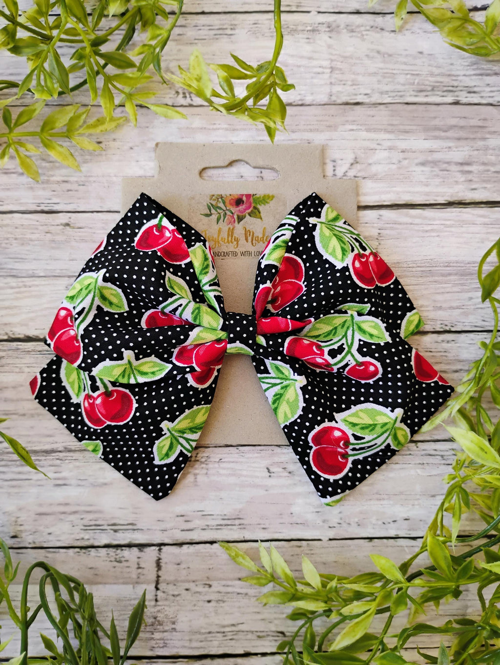 Cherry Hair Bow, Headband, or Ornament