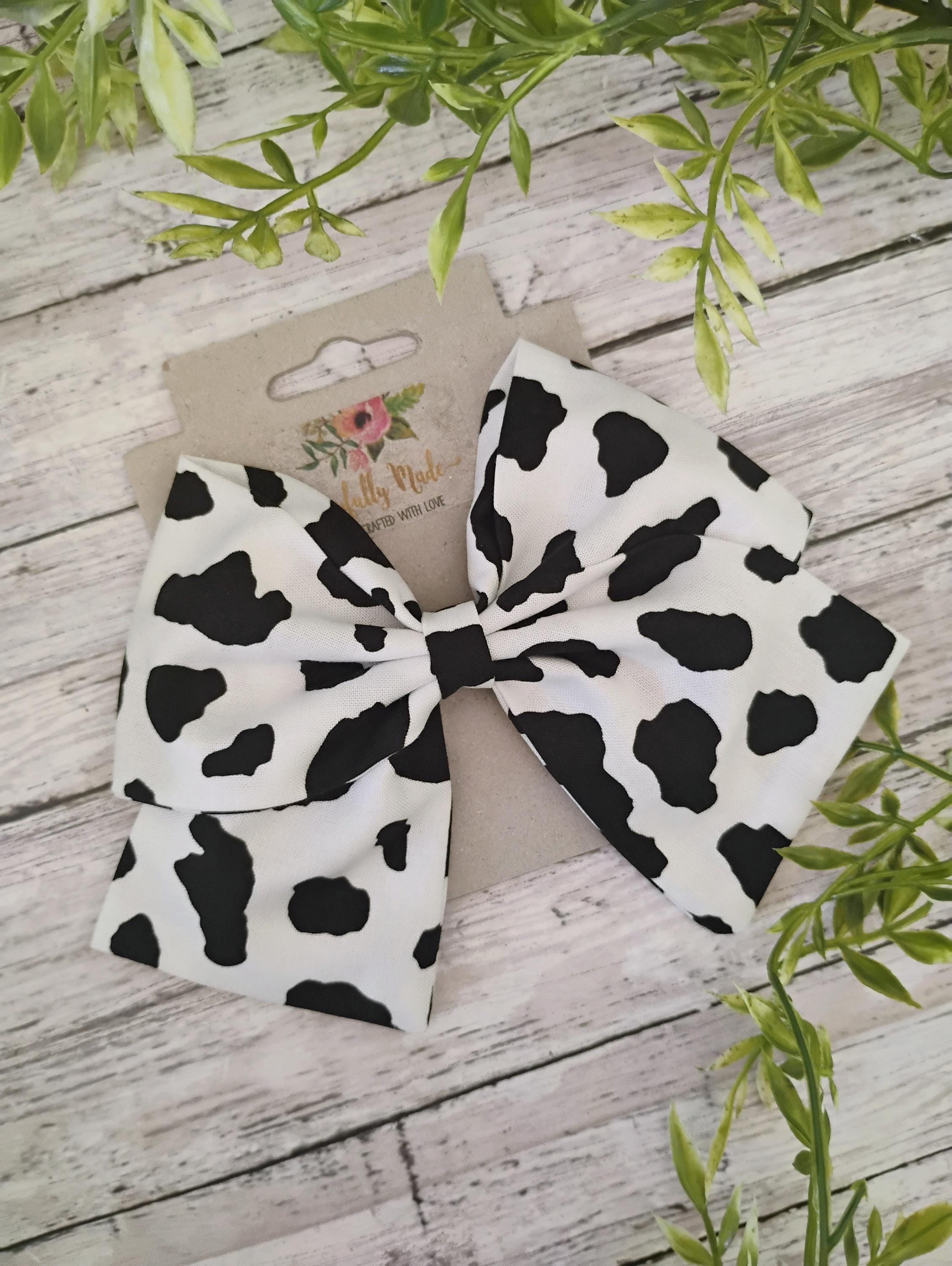 Cow Print Hair Bow, Headband, or Ornament