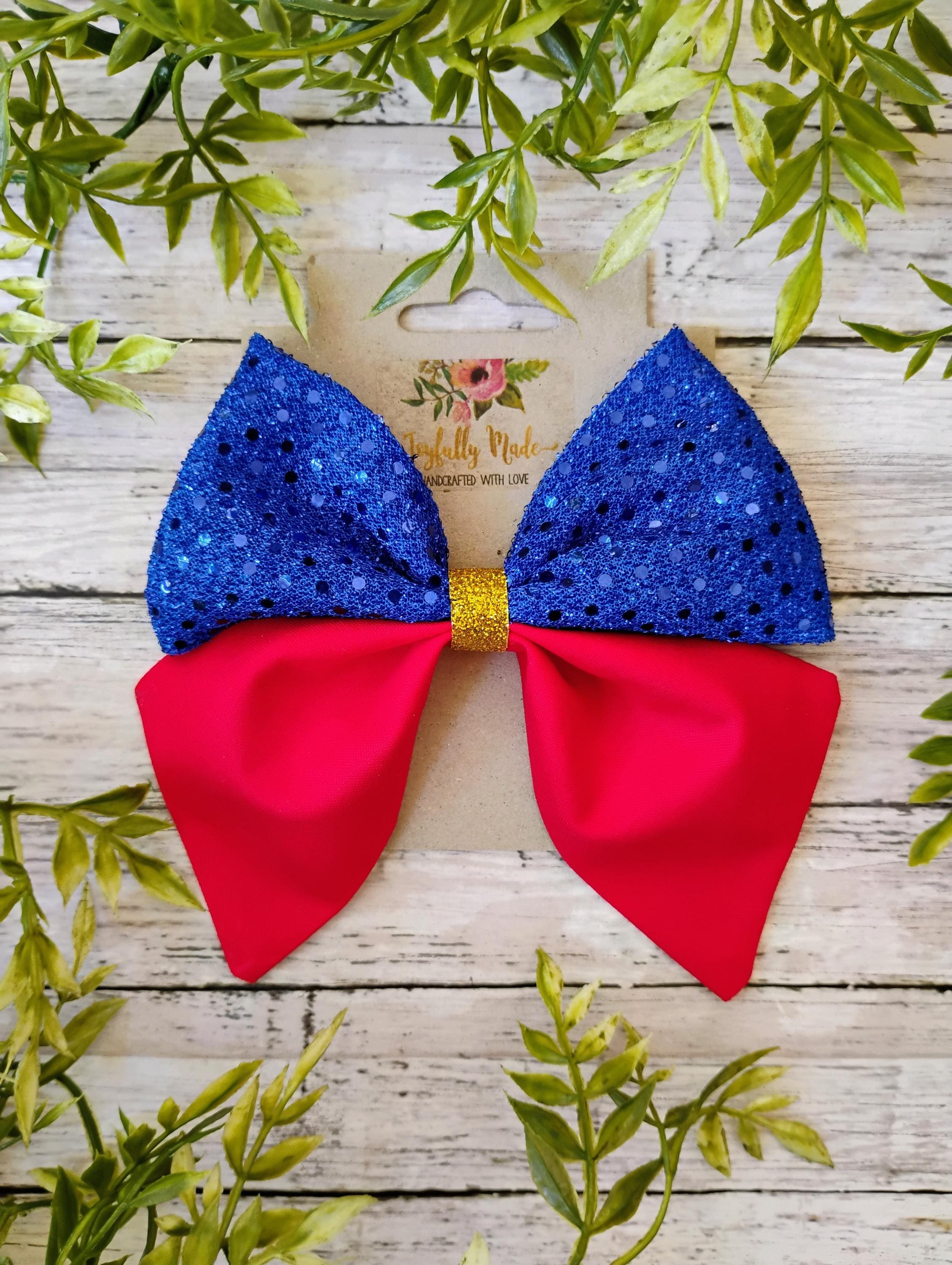 Handmade Snow White Sparkle Hair Bow or Headband