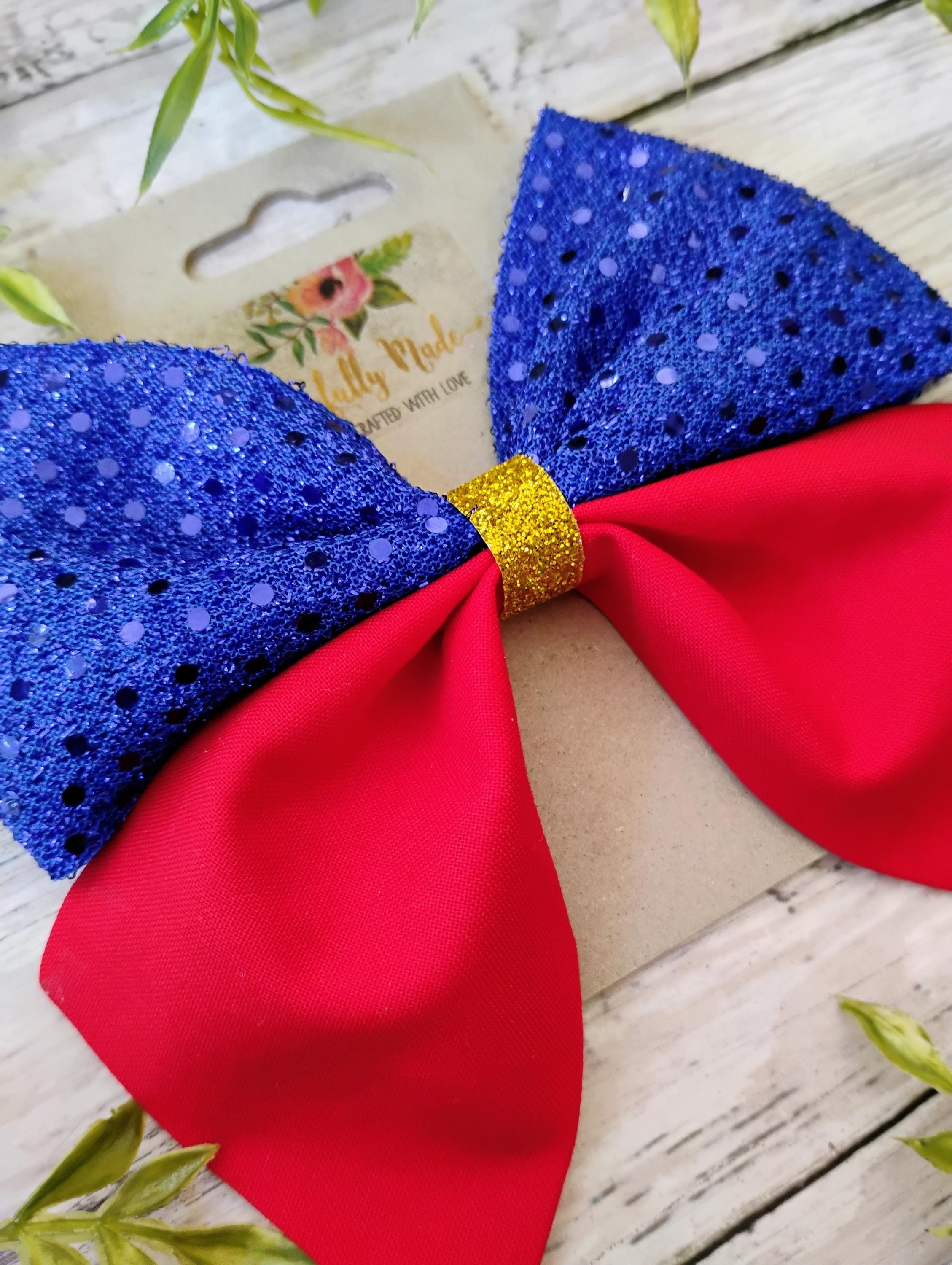 Handmade Snow White Sparkle Hair Bow or Headband