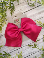 Red Satin Hair Bow, Headband, or Ornament