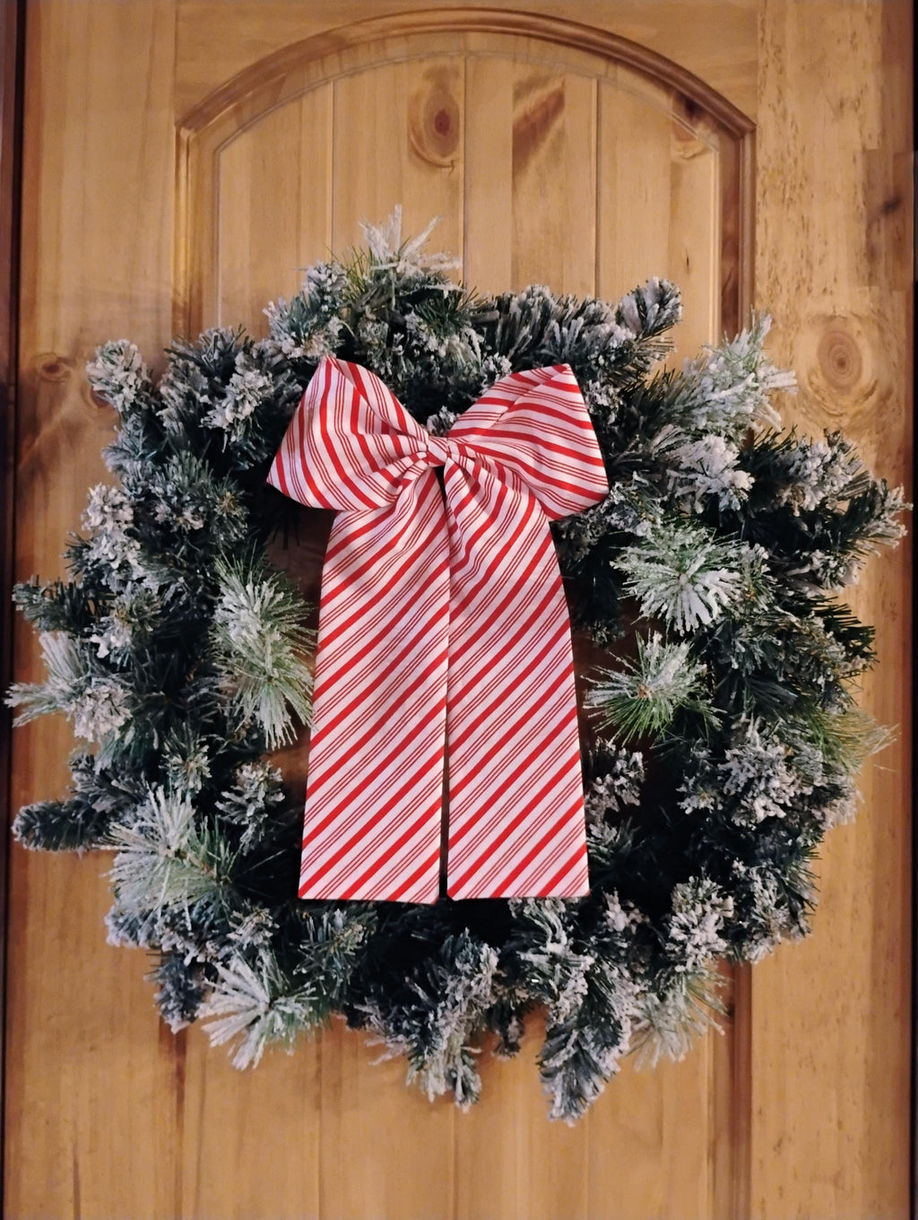 Jumbo Candy Cane Bow: Large Peppermint Wreath or Garland Bow with Alligator Clip