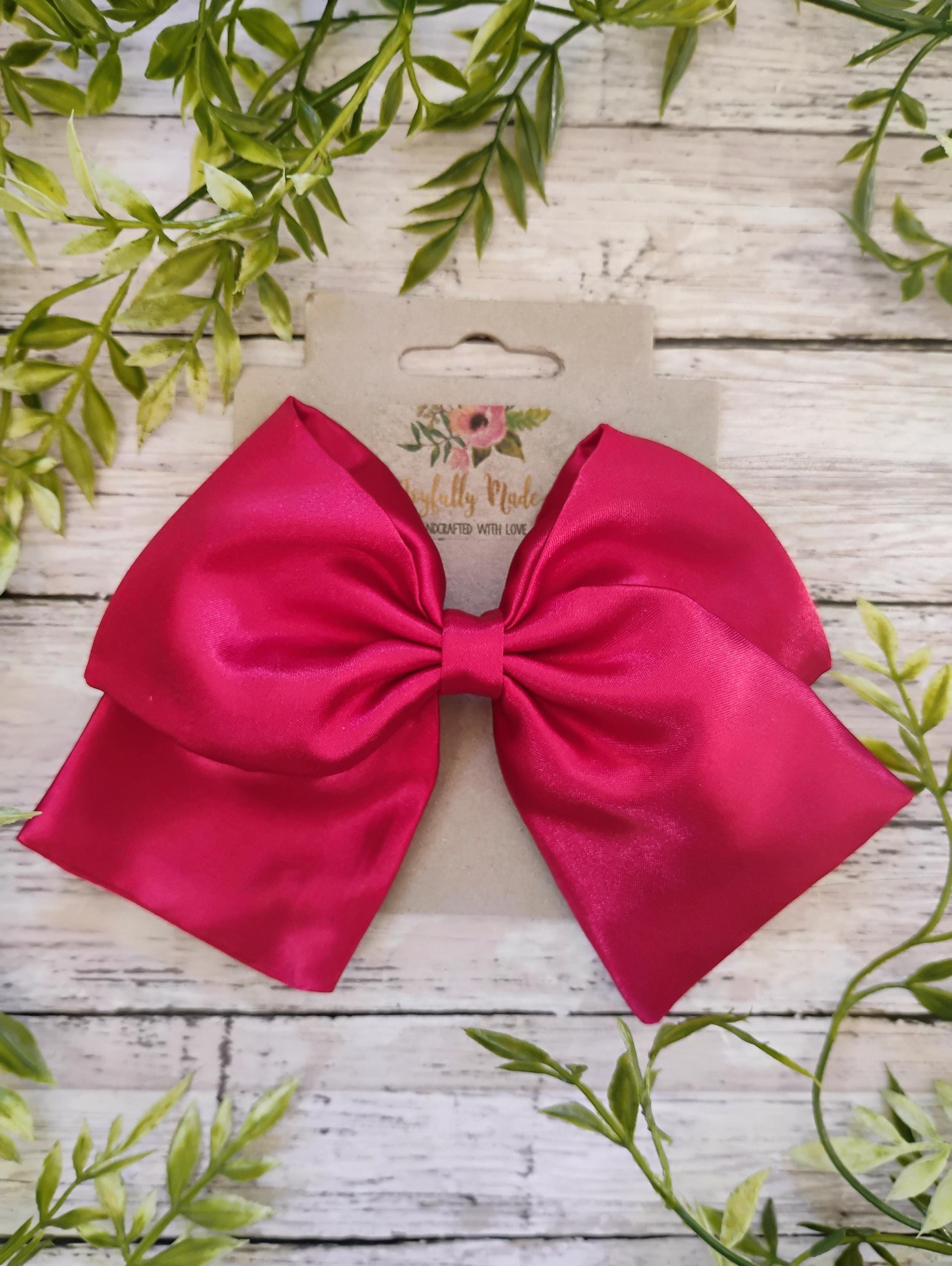 Red Satin Hair Bow, Headband, or Ornament