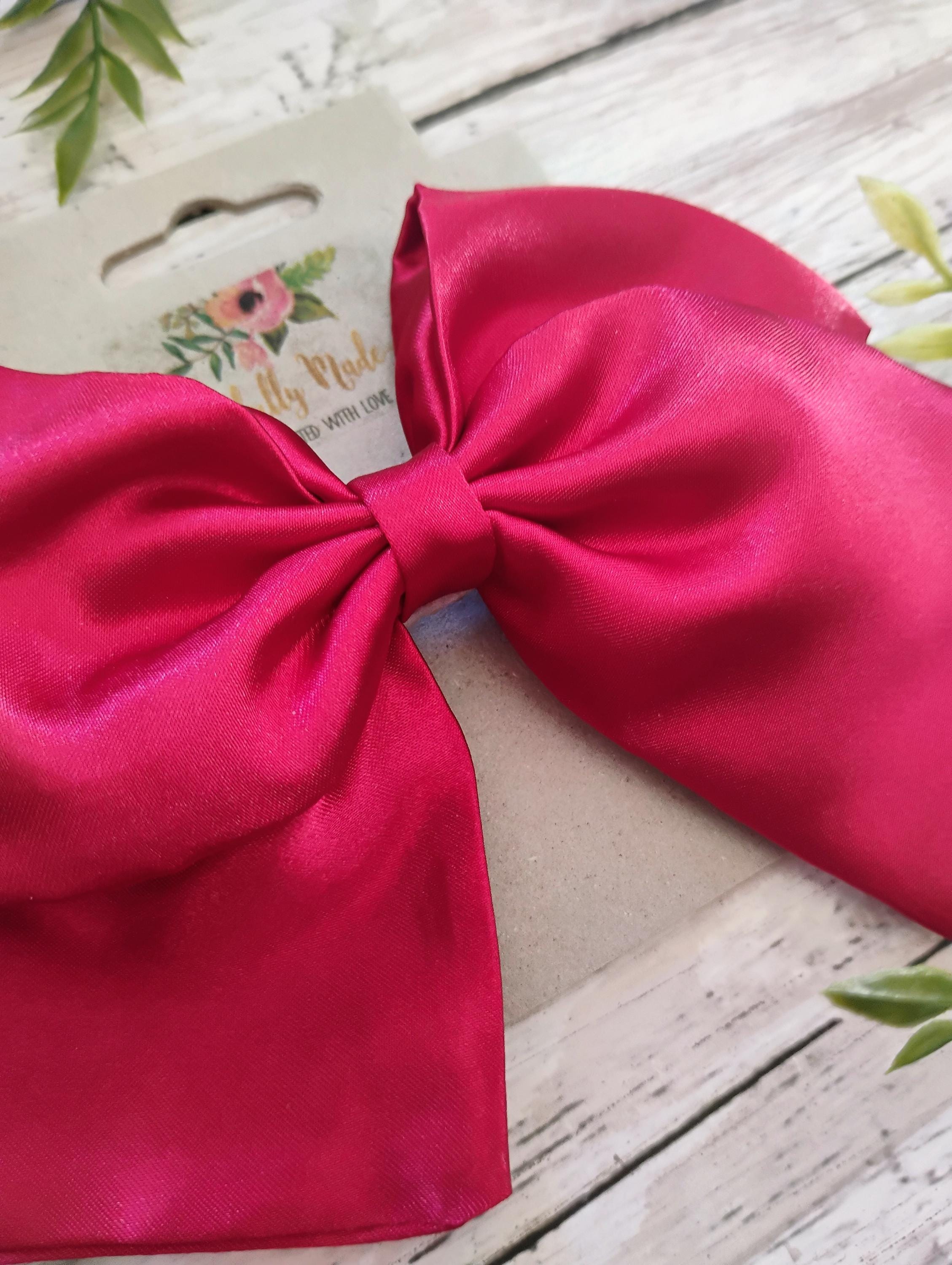 Red Satin Hair Bow, Headband, or Ornament