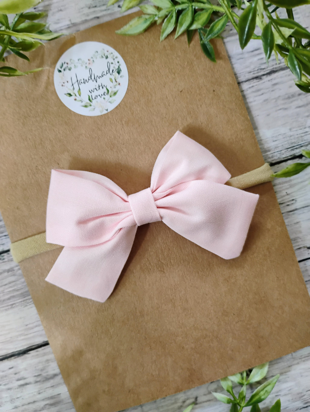 Blush Pink Bow Headband or Clip