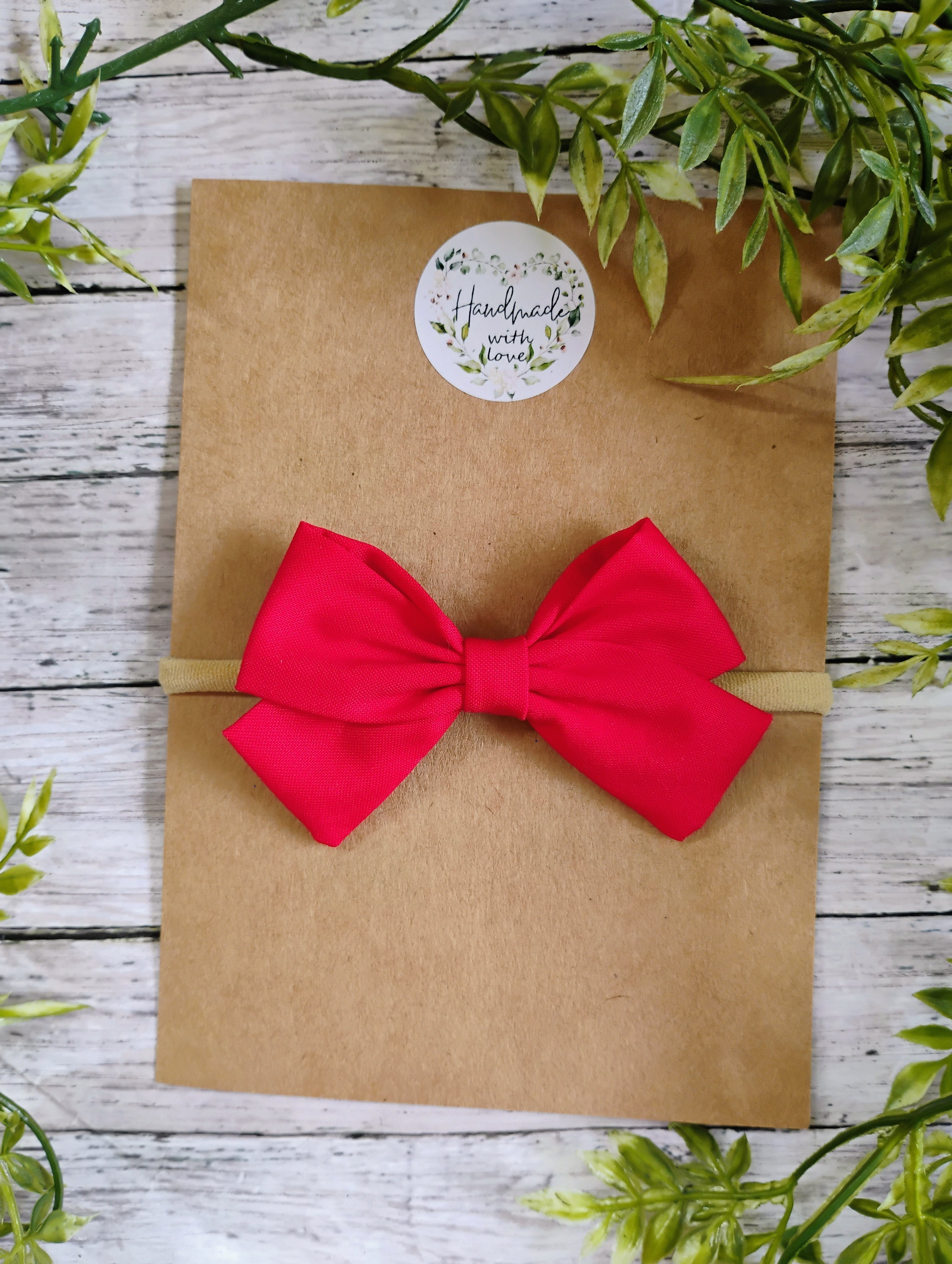Red Baby Bow Headband or Clip