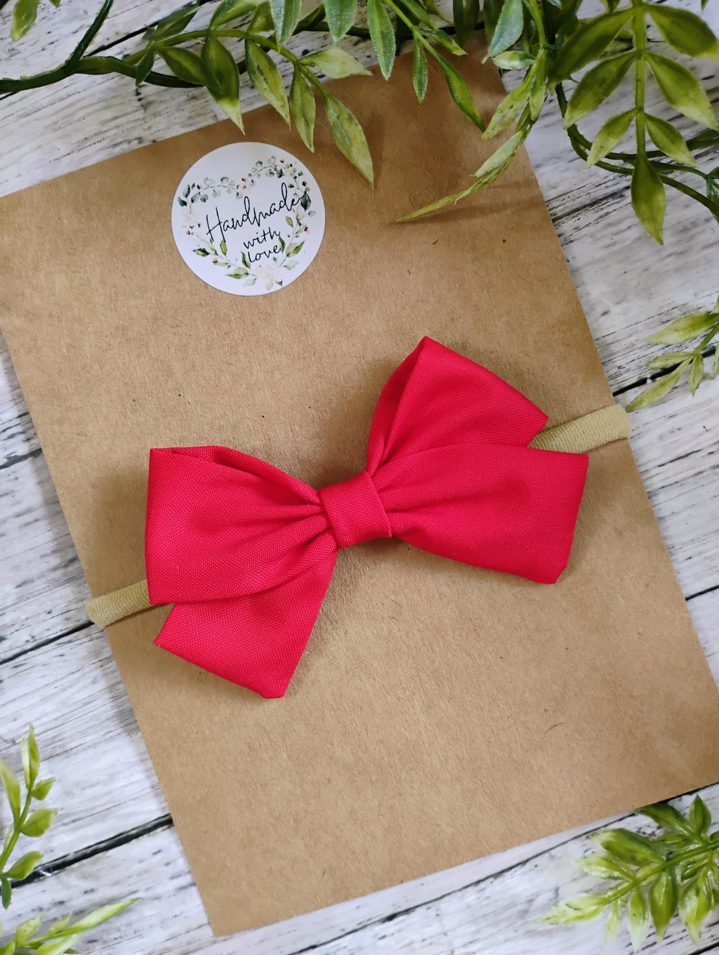 Red Baby Bow Headband or Clip