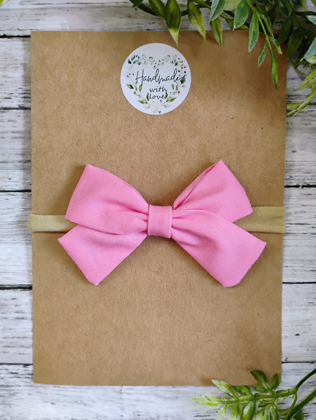 Bubblegum Pink Bow Headband or Clip